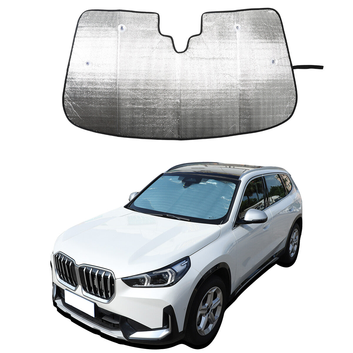 2-Pack Silver Center Console Panel Frame Protective Cover for Hummer H2 2003-07