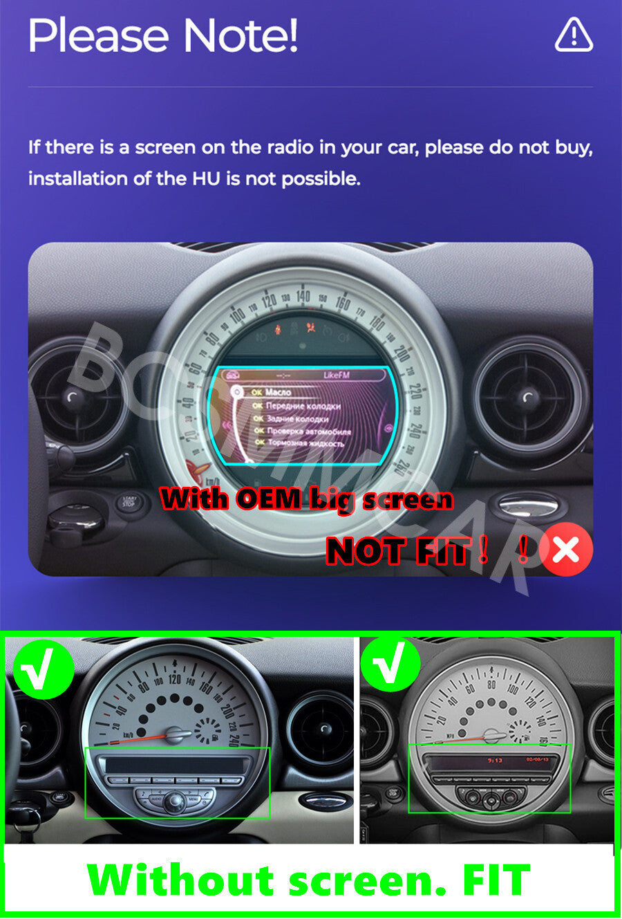 Touch Screen Car Stereo Radio Navi WIFI BT Fit for BMW for Mini Cooper R56 2007-2013