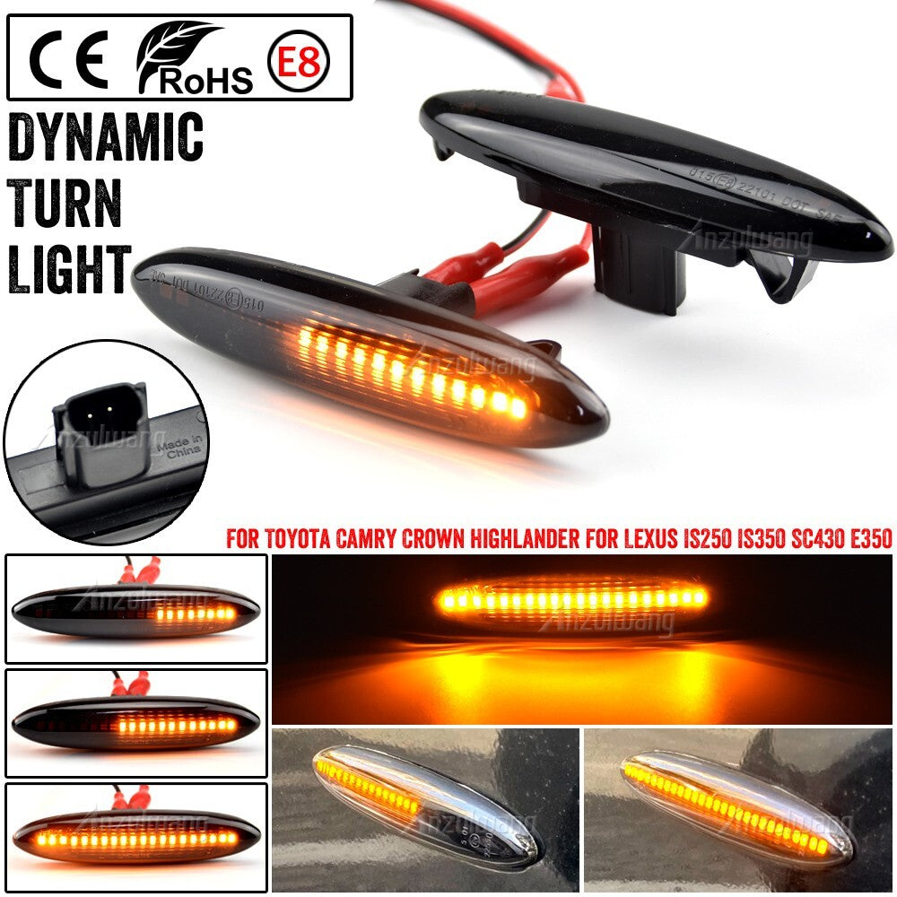 Dynamic Side Marker Turn Light for Lexus SC430 for Toyota for Camry Soarer Kluger Mark