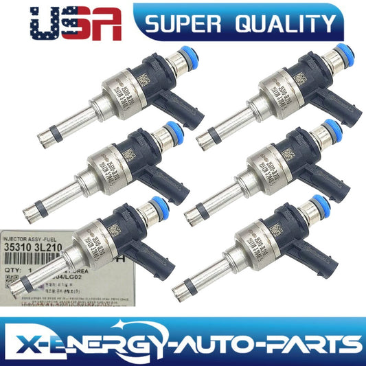 6PC Fuel injector For 17-2020 for Hyundai for Kia Cadenza Sedona Sorento 3.3L 353103L210
