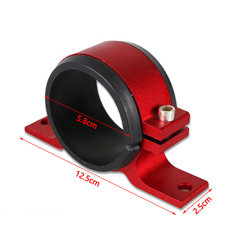 58mm Aluminum Inline Fuel Pump or Filter Mounting Bracket Mount Clamp Red