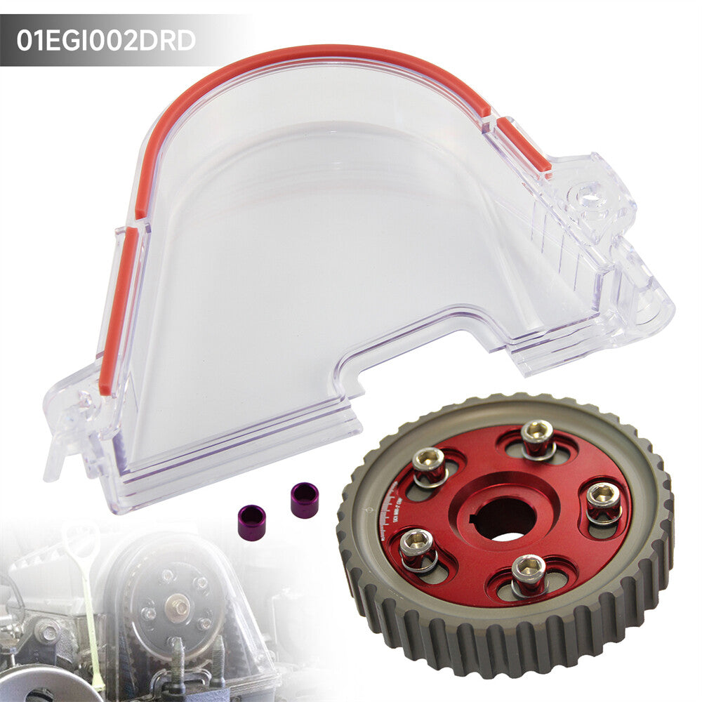 Clear Gear Timing Belt Cover +Cam Gear Kit for Honda for Civic D15 D16 SOHC 96-00
