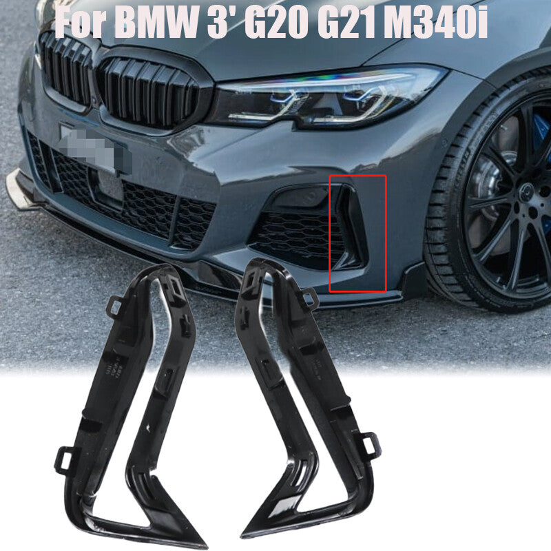 Set 2 Front Bumper Side Grill Black Trim for BMW 3' G20 G21 M340i