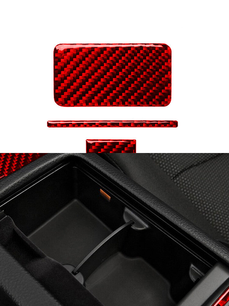 Red 3Pc Central Control System Trim Cover Carbon Fiber for Nissan 350Z 2006-2009