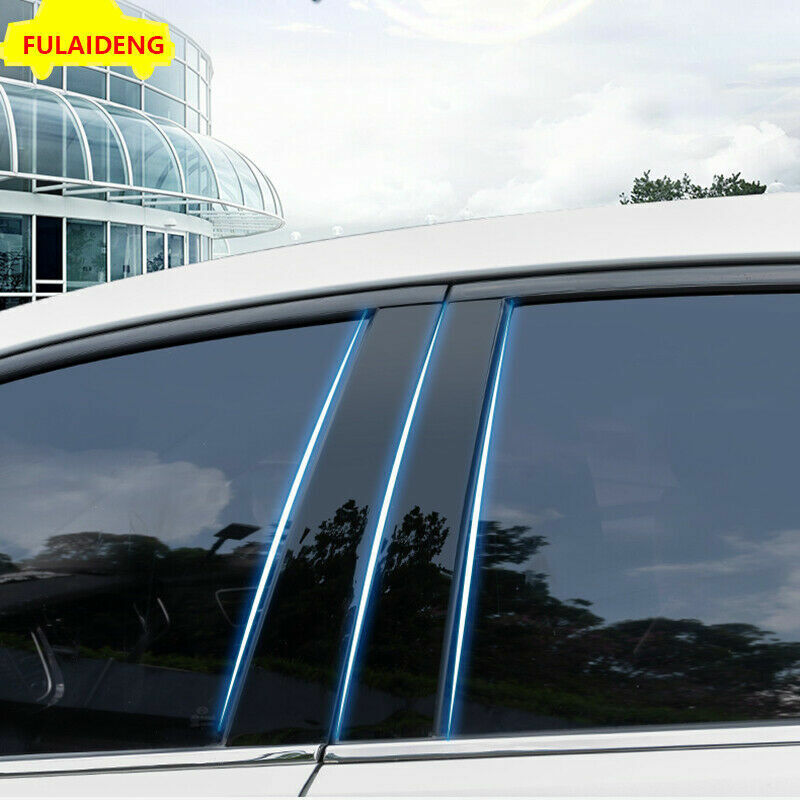 PC Black Window Pillar Posts Panel Trim Moulding Cover for Toyota RAV4 2014-2018