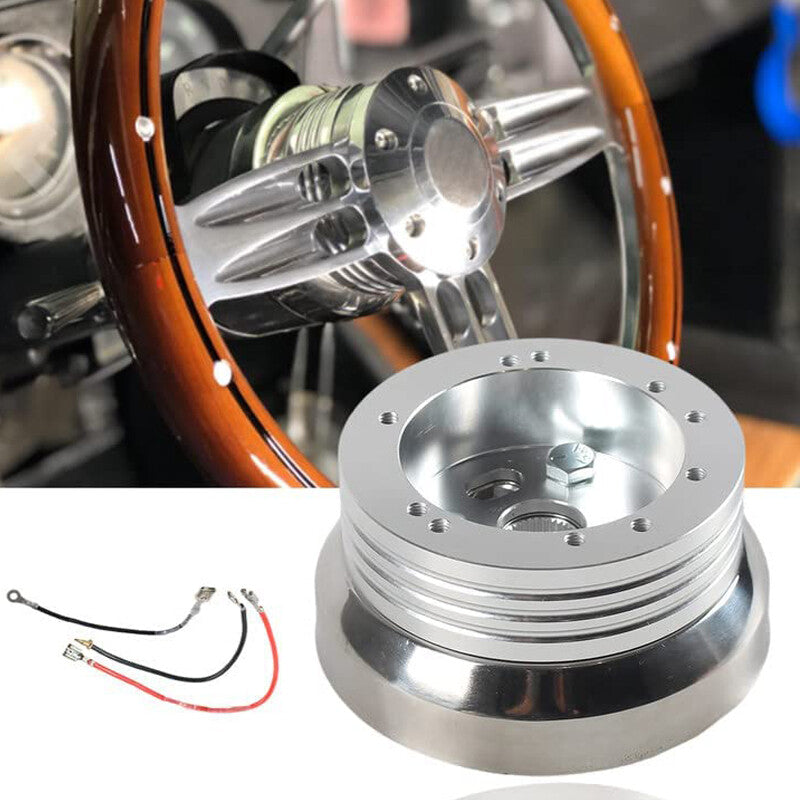 US Stock 5 6 Hole Aluminum Alloy Car Steering Wheel Polished Wheel Adapter