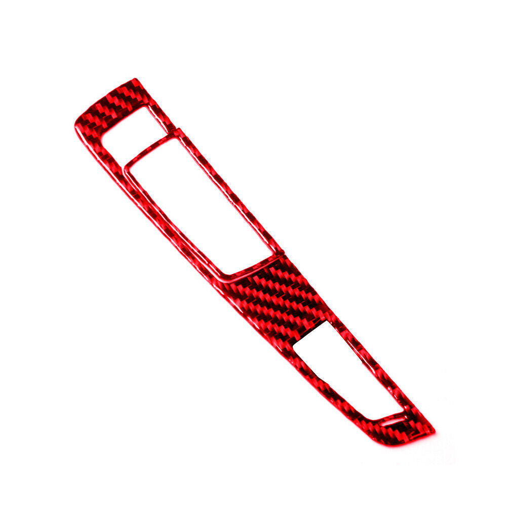 Red carbon fiber transmission button trim for BMW 6 Series F12 F13 2011-2018