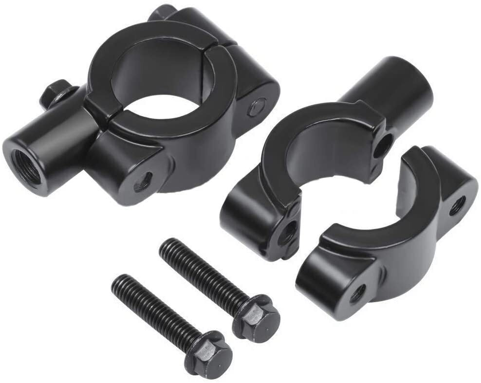 Black 7/8 22mm Handlebar 10mm Mirror Clamps Mount Bracket Street Dirt Bike