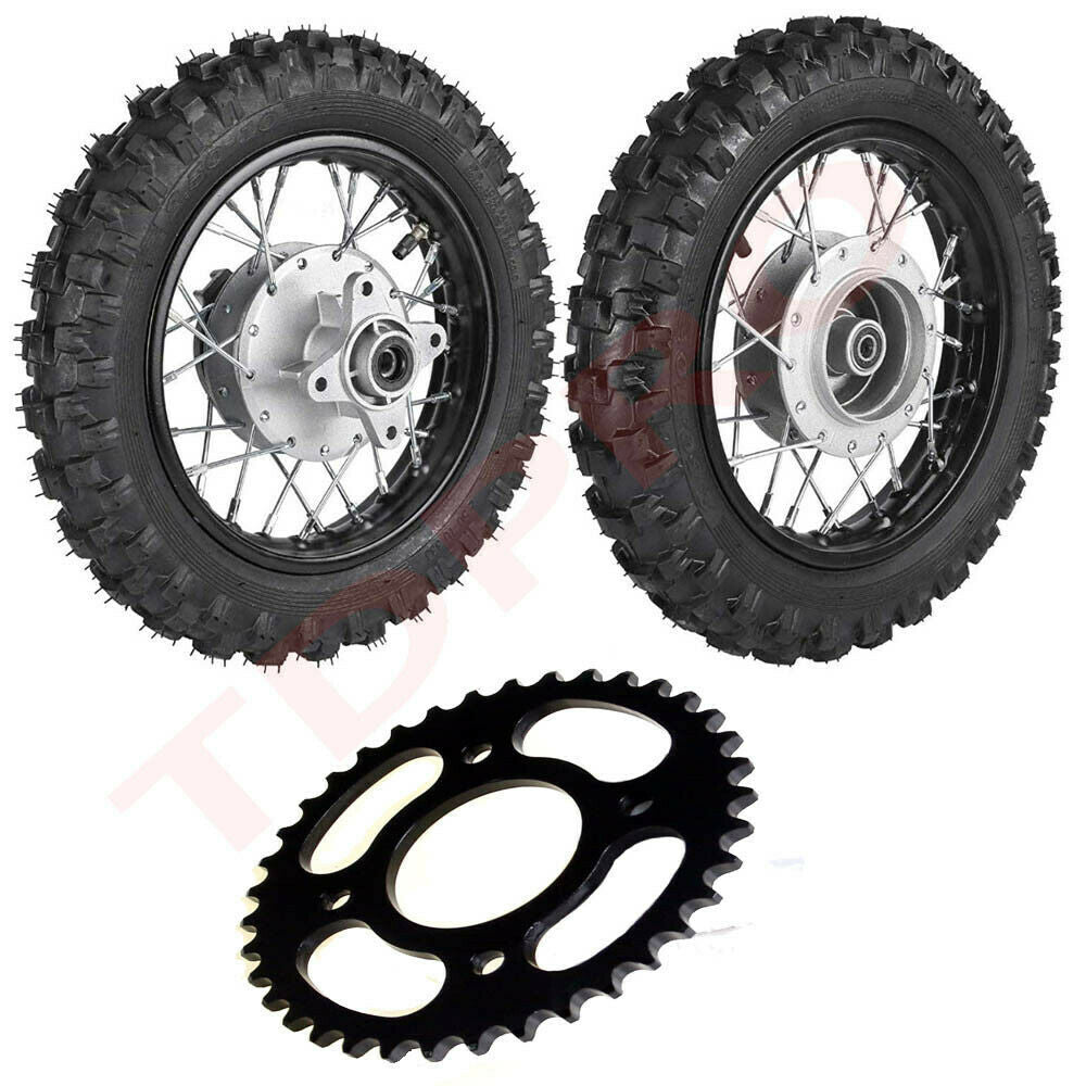 2.50 - 10 Front and rear tires, rims, 420 sprocket, Fo sprocket, for Honda CRF50 XR50 Dirt bicycle SSR