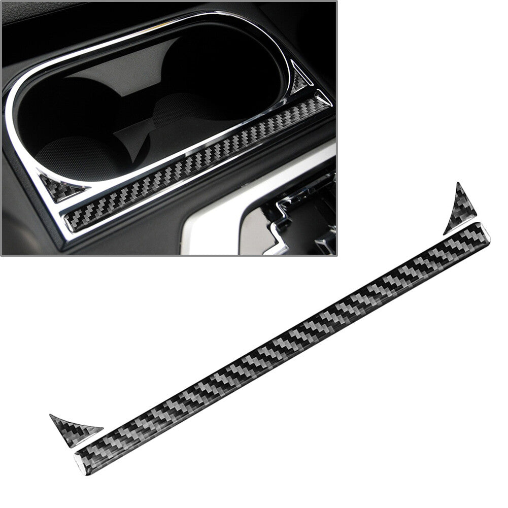 3¢ª Cup Holder Panel Inner Cover Trim f¨¹r for Toyota Tundra 2014-21 RHD Kohlefaser