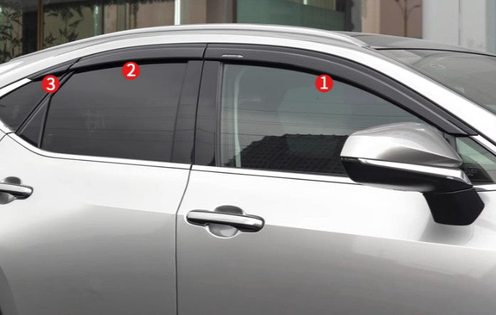 for Lexus NX250 350H 450h 22-24 Window Visor Vent Sun Rain Guard Black Deflector