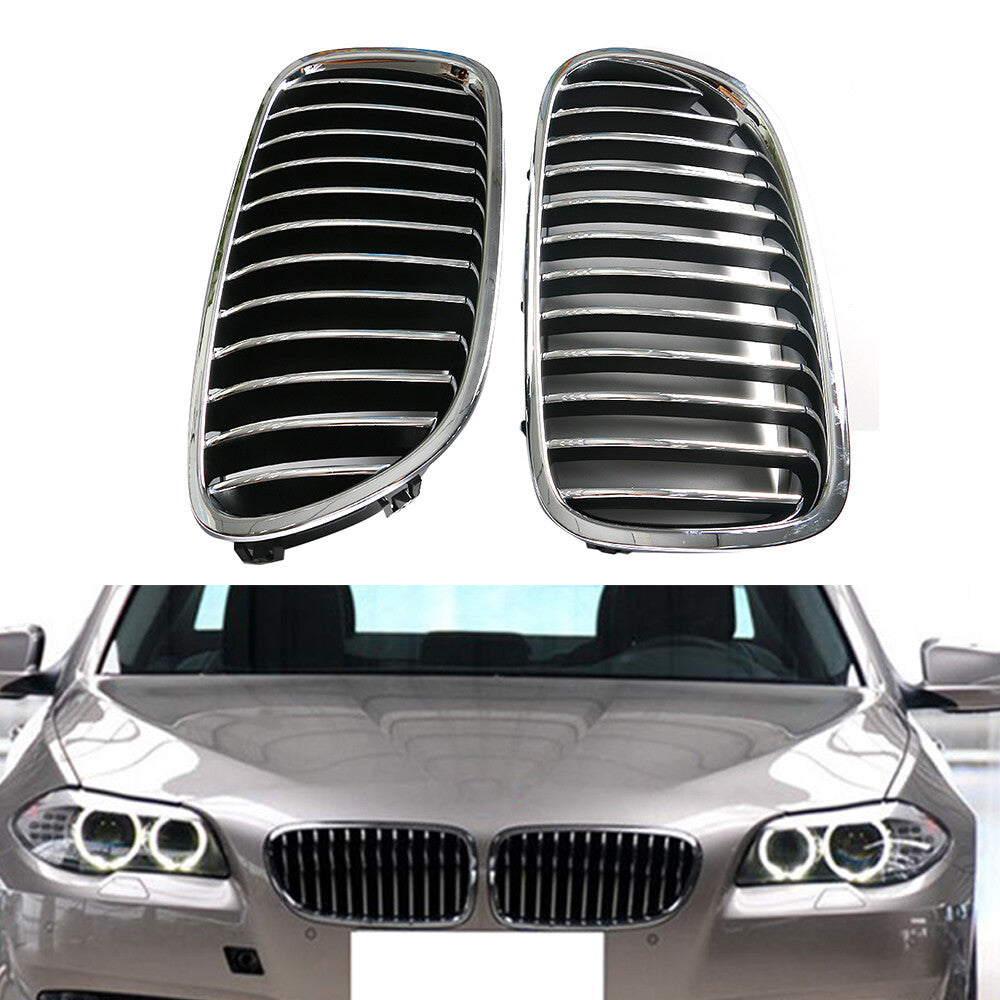 LH RH Front Bumper Kidney Grille Chrome Fits for BMW F10 528i 535i 2011-2013