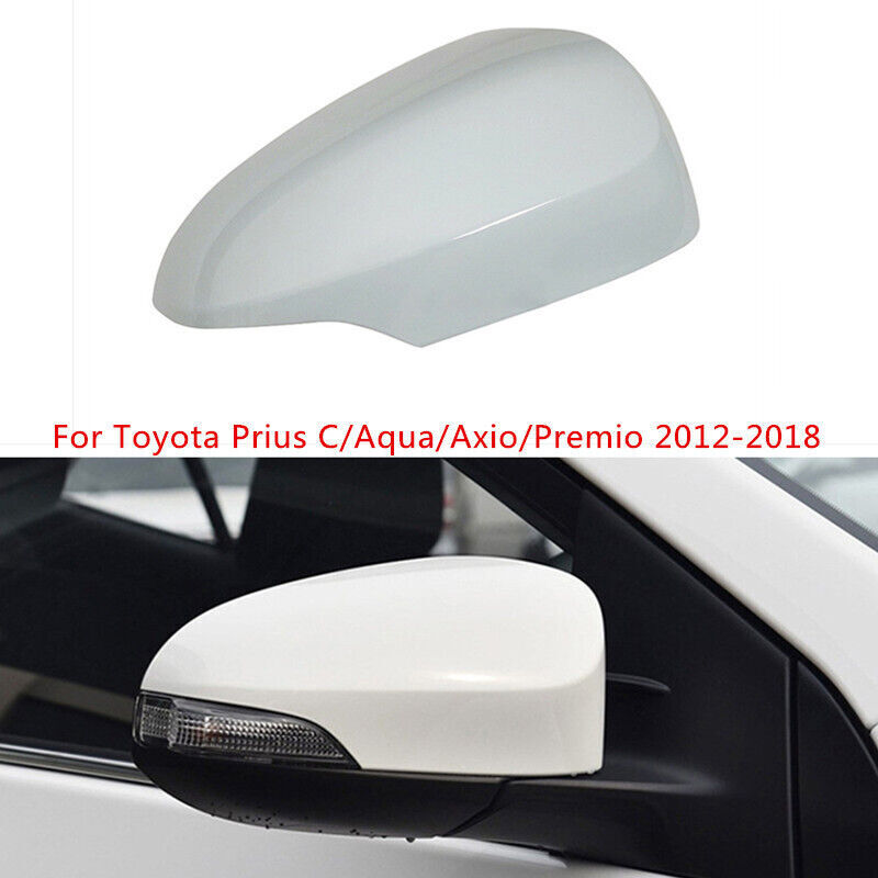 White RH Rearview Side Wing Mirror Cap for Toyota Prius C/Aqua/Axio/Premio 12-18