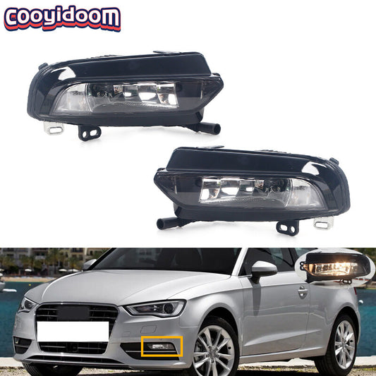 For 2012-16 for Audi A3 Sportback Hatchback Front Bumper Fog Lamp W/Bulbs Left+Right