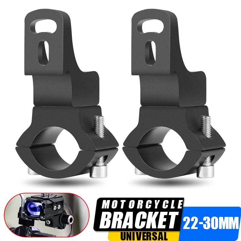 2X 22-30mm LED Fog Spot Light Headlight Mount Bracket Clamp Motorcycle Holder