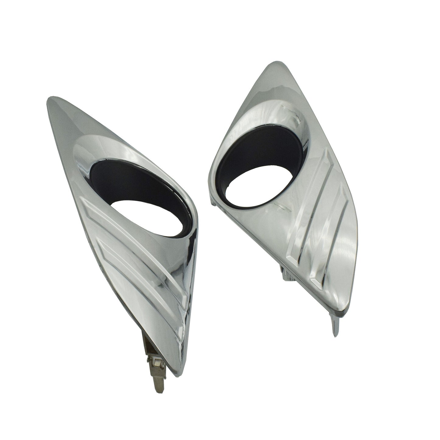 A pair of chrome fog light trim covers for left and right sides, suitable for Toyota for Camry 2012-2014.