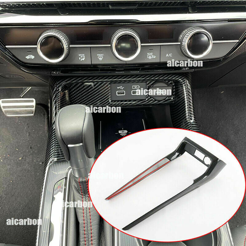 for Honda for Civic 2022-23 Carbon Fiber ABS Console Gear Shift Box Frame Cover Trim