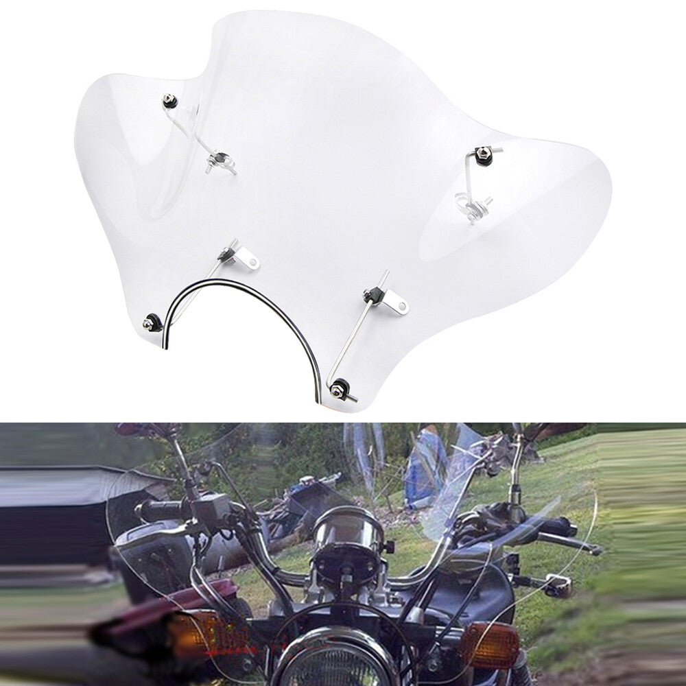 Large 25-inch x 14-inch clear windshield, motorcycle universal, suitable for Harley Cruise.