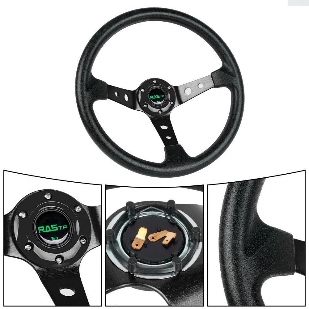 Black Aluminum for Golf Cart Steering Wheel for Yamaha EZGO Club Car 14 inch