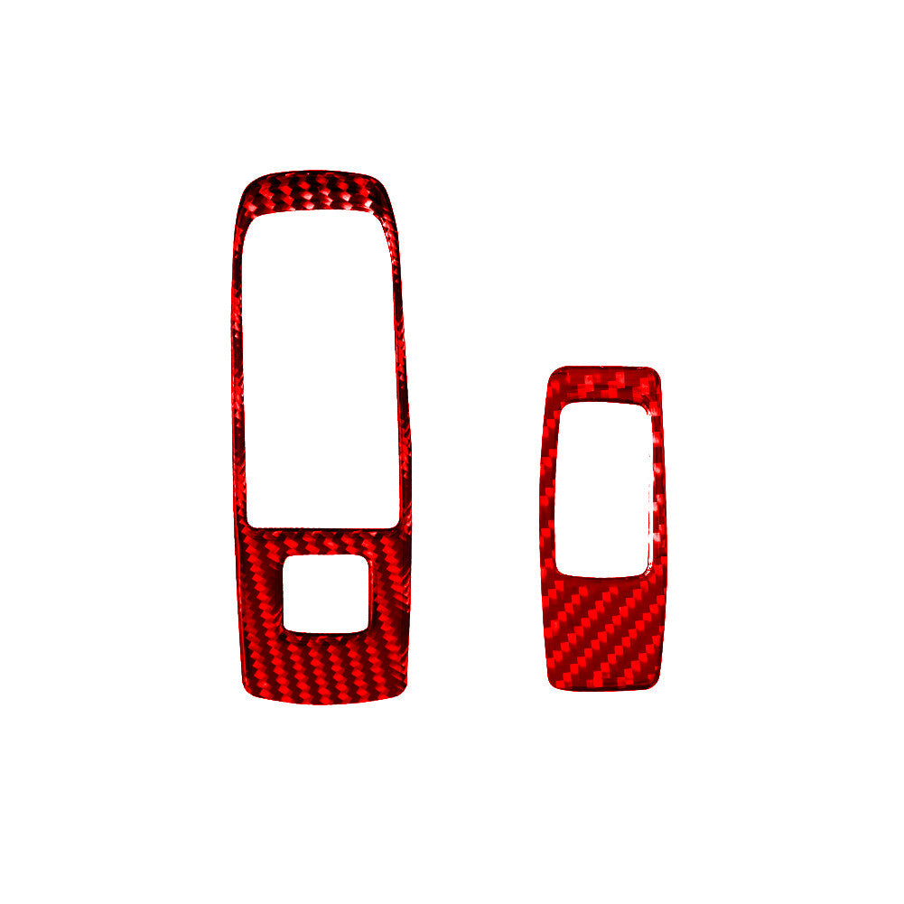 2X Red Carbon Fiber Front Door Control Frame Cover Trim for Ford Ranger 2019-22
