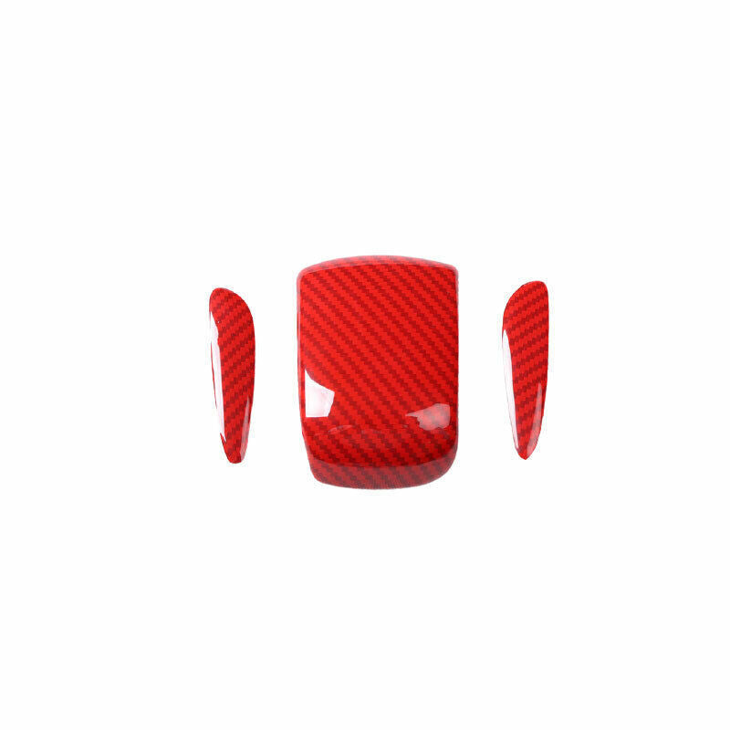 for Benz GLE GLS 2020-23 Red Carbon Fiber Gear Shift Knob Shifter Lever Trim 3P