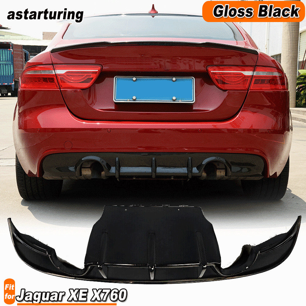 Glossy Black Rear Bumper Diffuser Lip Spoiler Fit for Jaguar XE X760 Sedan 15-17