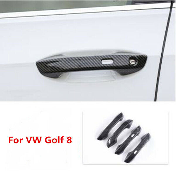 for VW for GOLF 8 MK8 2020 2021 Carbon Fiber 4Pcs Exterior Door Handle Cover Trim