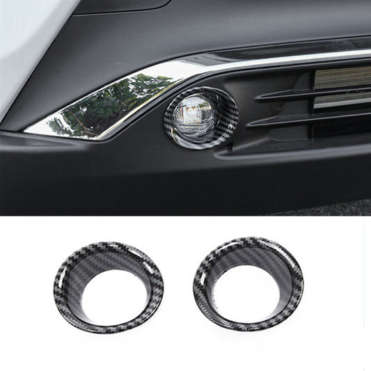 Carbon Fiber Front Fog Light Lamp Cover Decor Trims for Toyota Venza 2021-2023