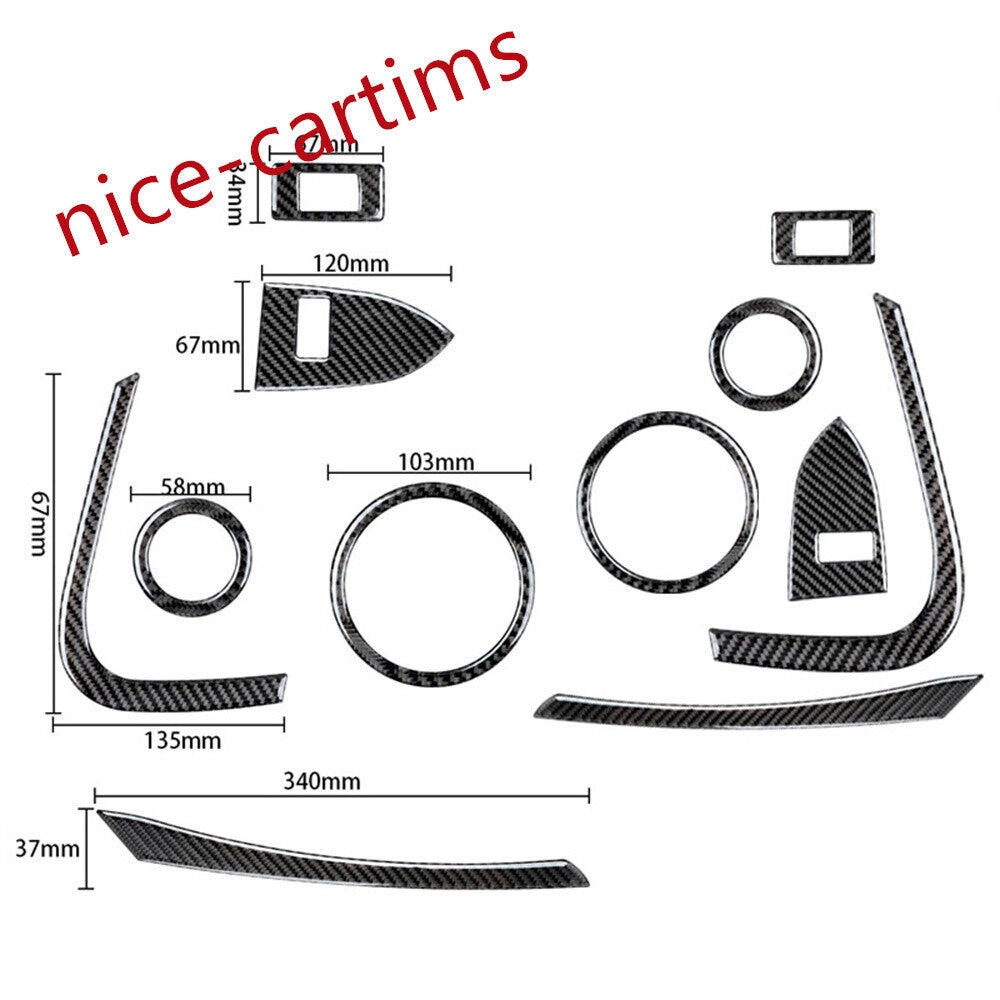 12Pcs Carbon Fiber Rear Door Set Decor Trim Kit For LR for Range Rover Sport 2014-17