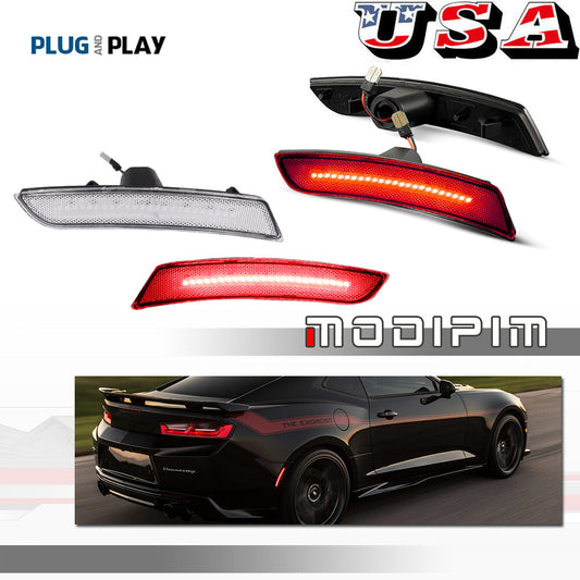 4-piece all-red LED side marker lights and fender lights for 2016-2023 for Chevrolet Camaro.