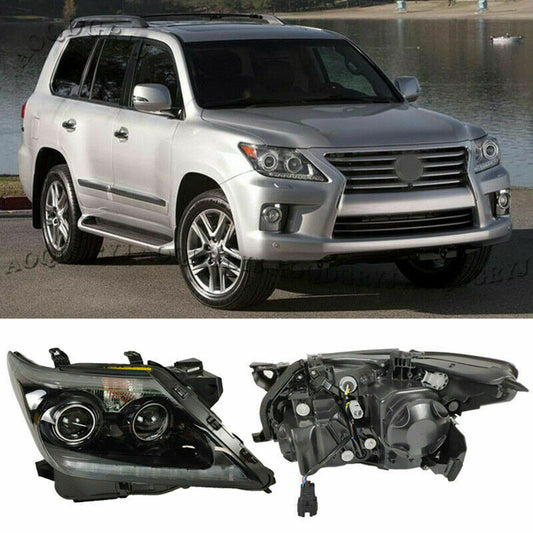 for LEXUS LX570 2008-2015 Smoky LED Headlight Assembly Sequential Turn Signal 2P
