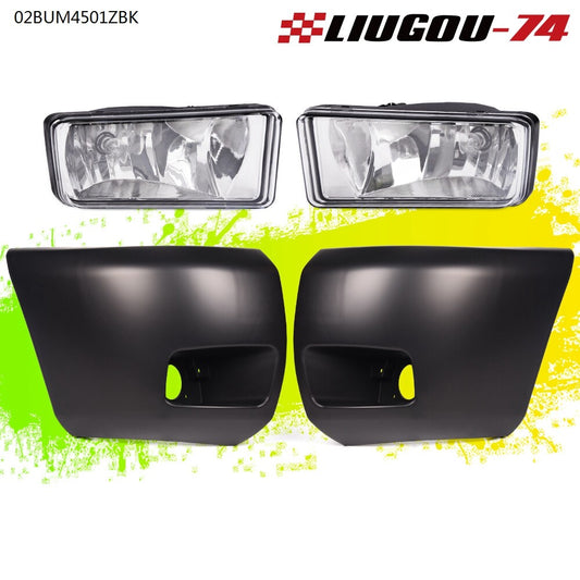 2-piece black front bumper end cap fog light LH right-hand grip fits 2007 - 2013 Silverado 1500