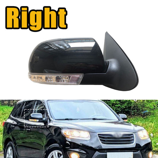 Right Rearview Mirror for Hyundai Santa Fe 2.4L 2.7L 07-12 8PINS With Lamp Black