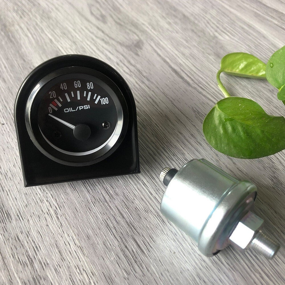 52mm 0-100 PSI Oil Pressure Gauge Oil Press Meter W/ Sensor Instrument Rack 2