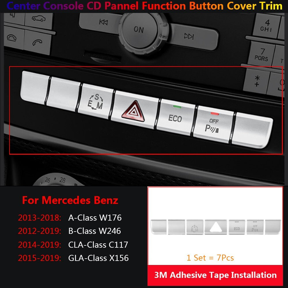 for Mercedes-Benz A W176 W246 C117 GLA X156 CD Panel Function Switch Cover Trims