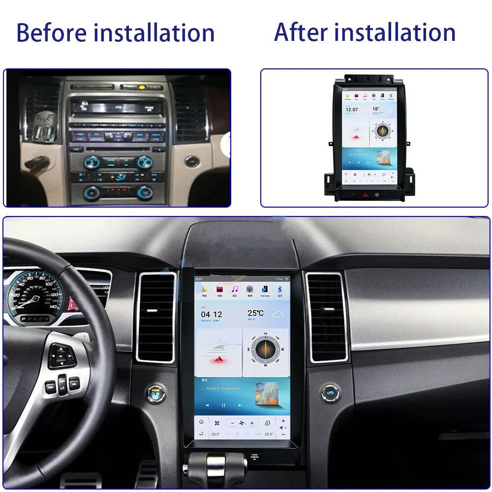 1Din Android for Tesla Car Radio GPS Stereo Receiver 64G for Ford Taurus 2010-2018