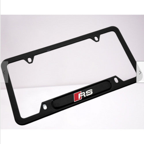 Suitable for Audi RS license plate frame cover cap, rear boot, trunk gloss black