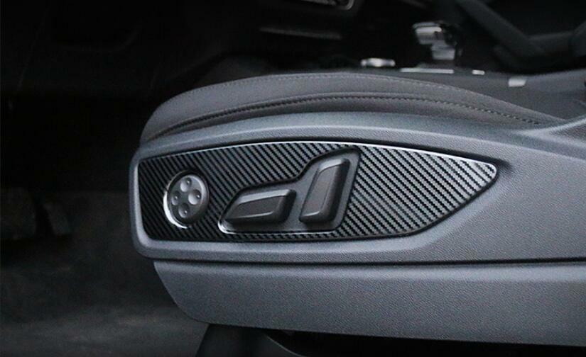 for Audi Q5 2018-23 Carbon Fiber Steel for Seat Button Handle Panel Cover Trim 2PCS