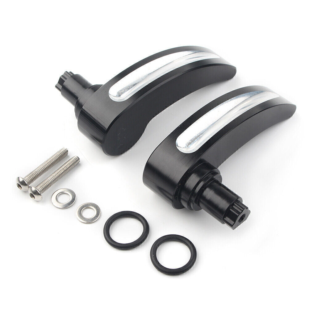 2PCS Cut Race Saddlebag Lid Lifter Black Fit for Harley Touring Road King 2014-18 cl