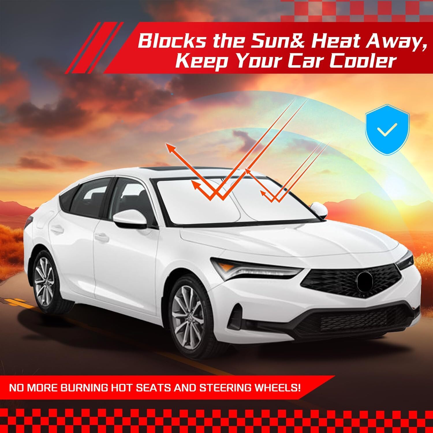 For 2023-2025 for Acura Integra Car Front Windshield Sun Shade Reflective UVs Cover