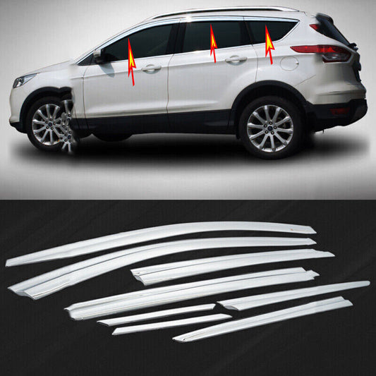 8x for Ford Kuga/Escape 13-19 Chrome Window Visor Vent Shade Sun Rain Guard Trim