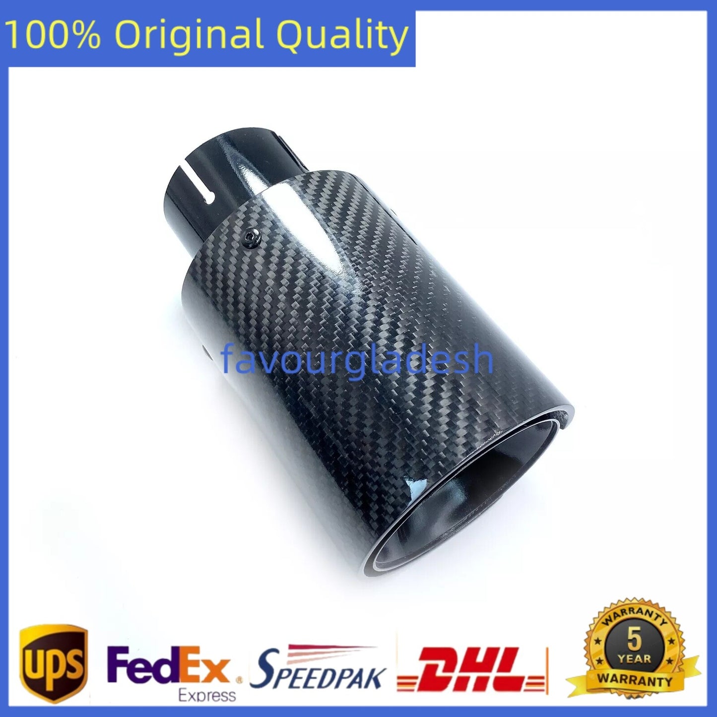 1PCS 2.5''Inlet Glossy Black Carbon Fiber Exhaust Tip For M Performance for BMW Pipe