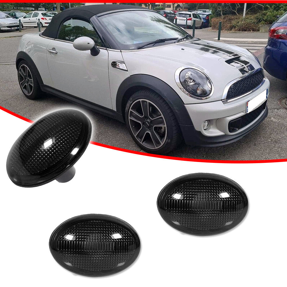 Suitable for 07-15 for Mini Cooper R55 R56 R57 R58 R59 Smoked Black Lens Side Marker Light 2X