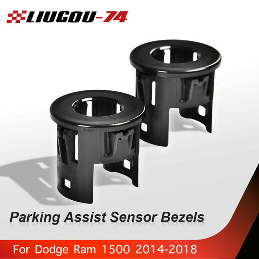 2-Pack Parking Assist Sensor Frames for Dodge for Ram 1500 14-18 Exterior Front/Rear