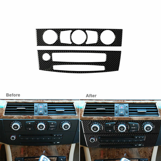 Carbon Fiber Interior CD Panel Cover Trim Fit for BMW 5 Series E60 2008-2010