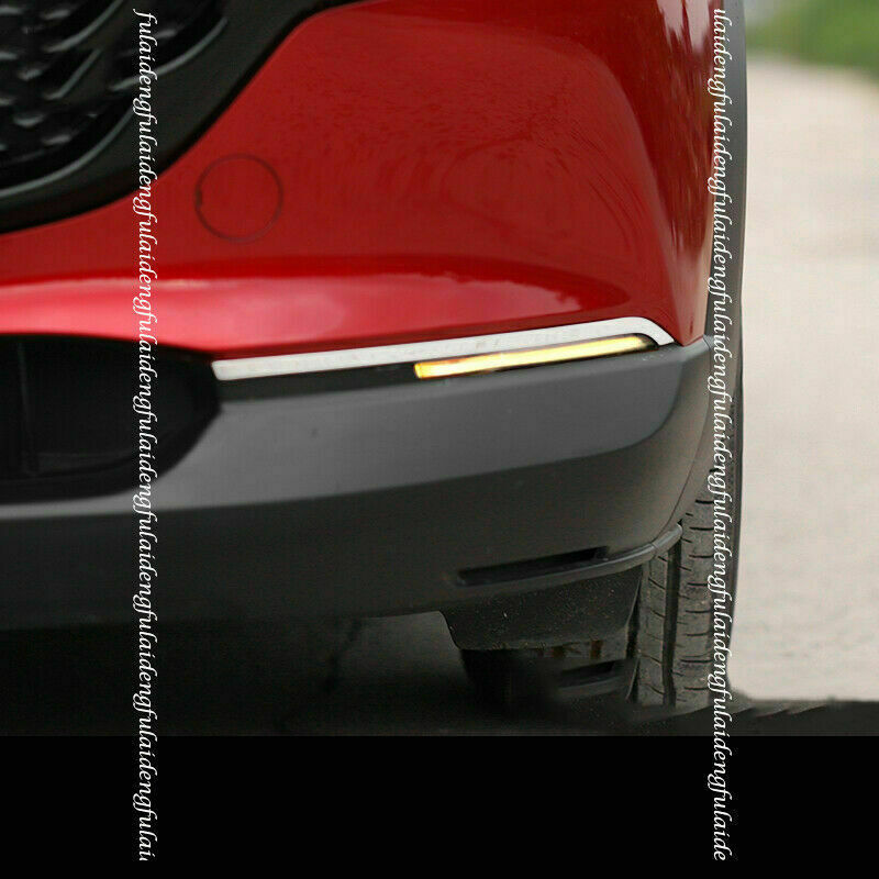 for Mazda CX-30 2020-22 Front Fog Light Lamp Eyebrow Cover Trim Stainless Steel