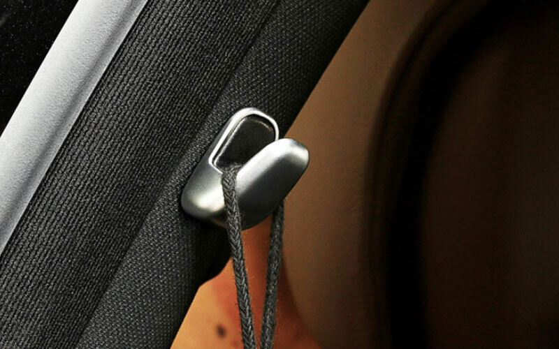 Matt Silver B Pillar Post Cloth Hook Cover Trim 2Pcs for Benz GLE GLS 2020-2023