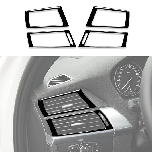 4pcs Glossy Black Air Vent Cover Trim Fit for Bmw X5 E70 X6 E71 2008 - 2013