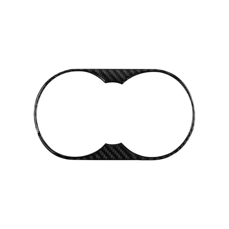 Rear for Seat Water Cup Holder Trim Cover Carbon Fiber for VW Touareg 2011-2018