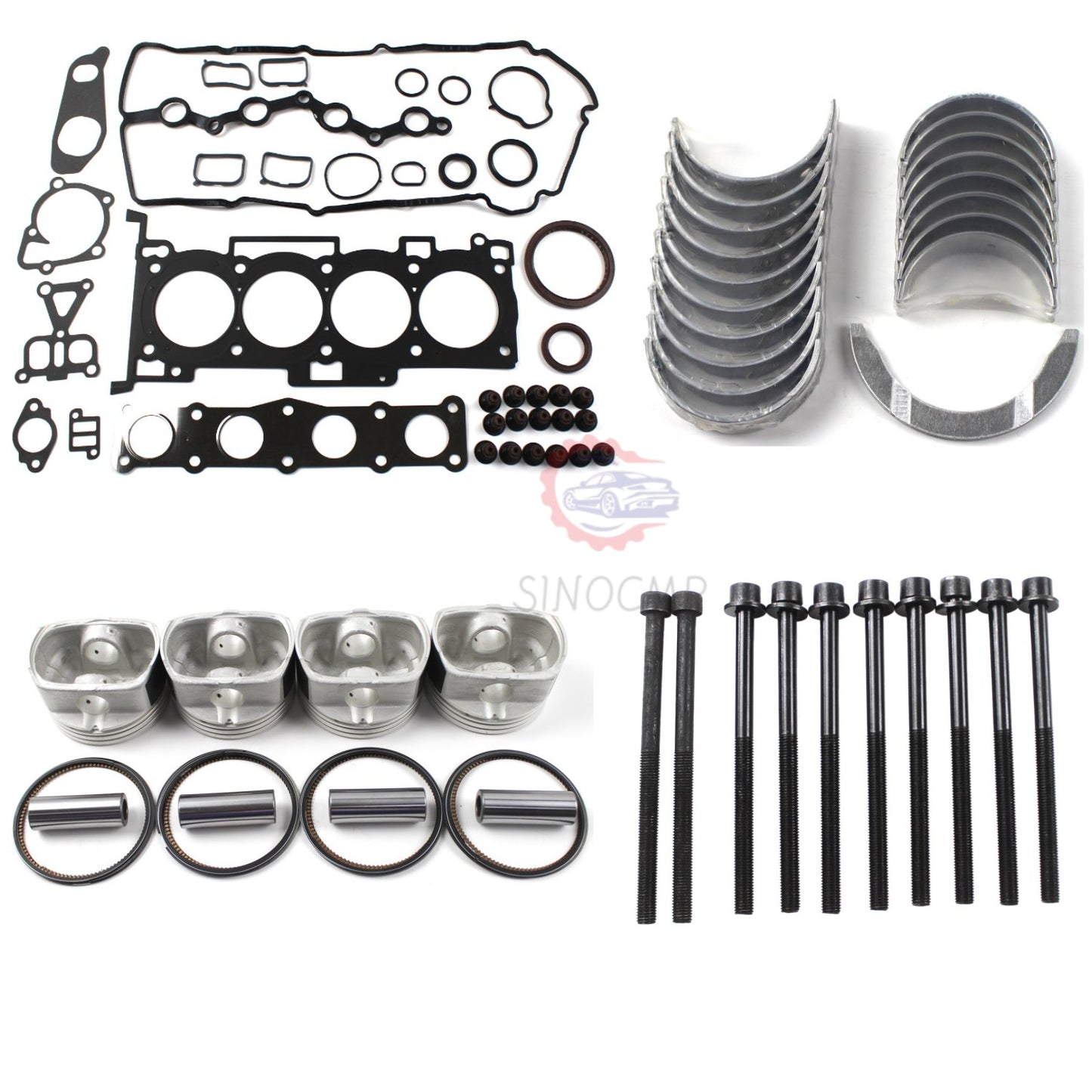 G4KD Engine Overhaul Gasket Set w/ Piston Ring Crankshaft Main for Hyundai for Kia